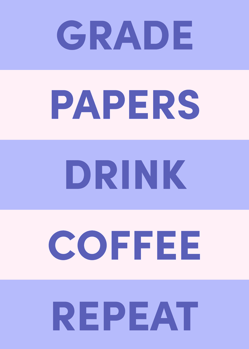 Grade Papers Greeting Card