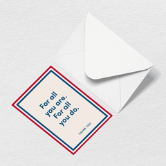 Thank You For All You Do Greeting Card